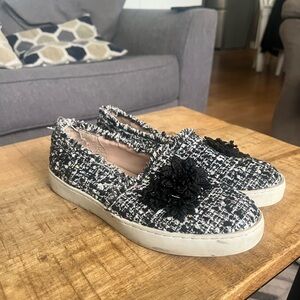 ZARA WOMAN Tweed Embellished Sneakers Sz 6.5